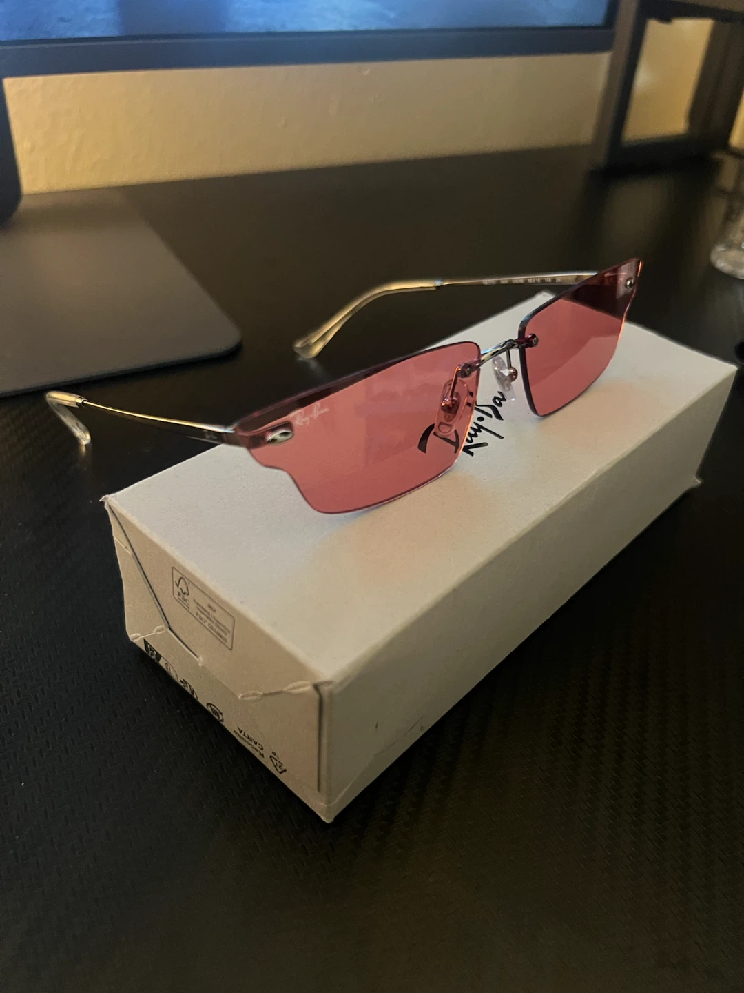 Ray-Ban Cherry Pink Frameless Sunglasses - photo 2