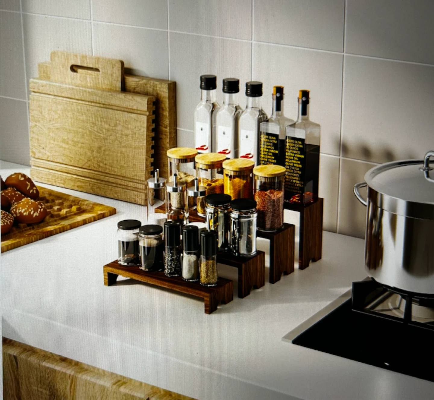 Display Risers / Wooden 4-tier Stands - photo 4