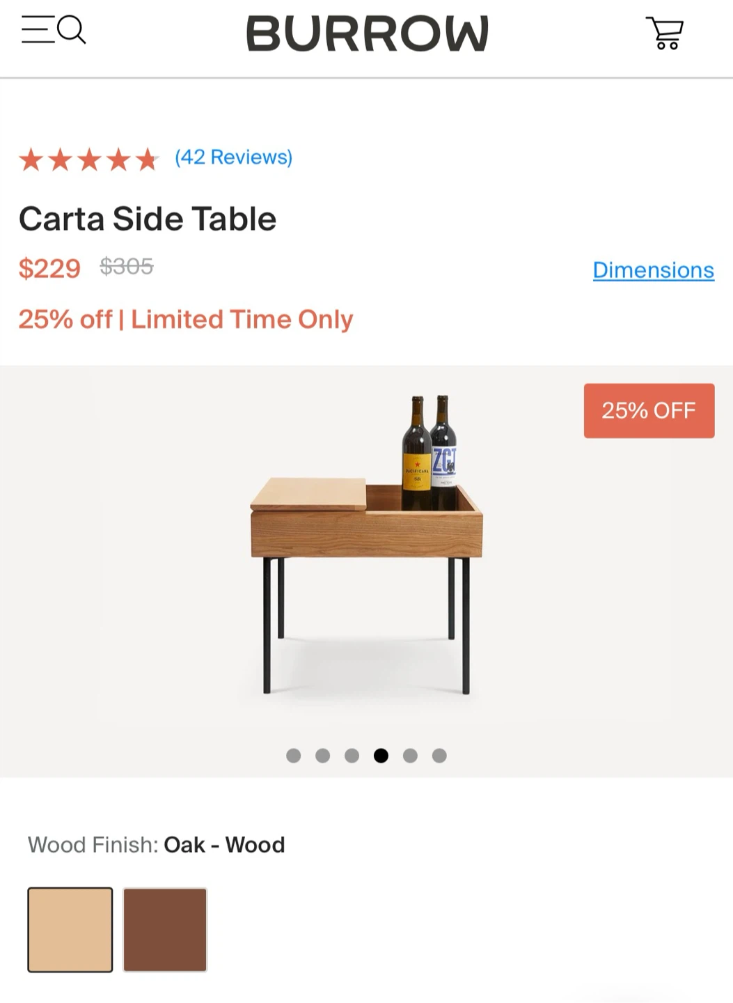 Burrow Carta Side Table - Oak - photo 2