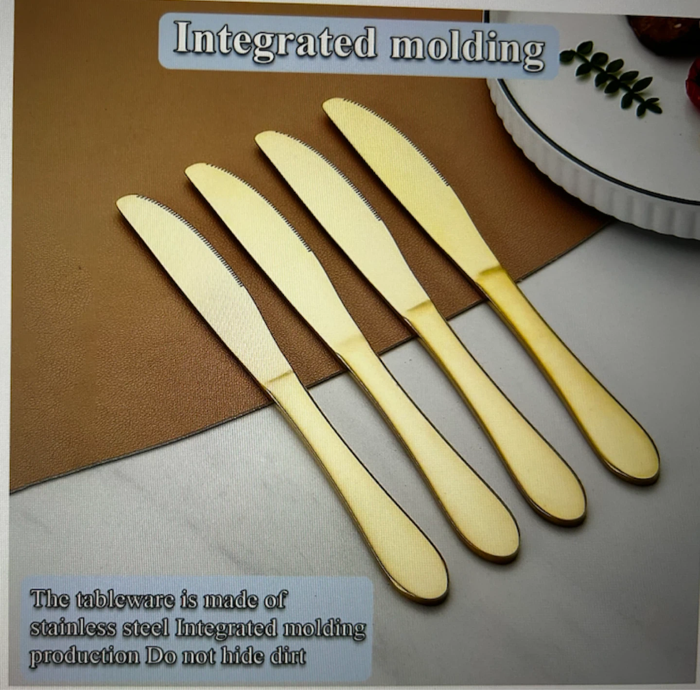 Table Knife Set - 12 Pieces - Gold - photo 5