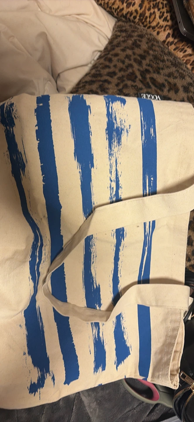 Vogue Tote Bag - Blue Stripe Canvas - photo 2