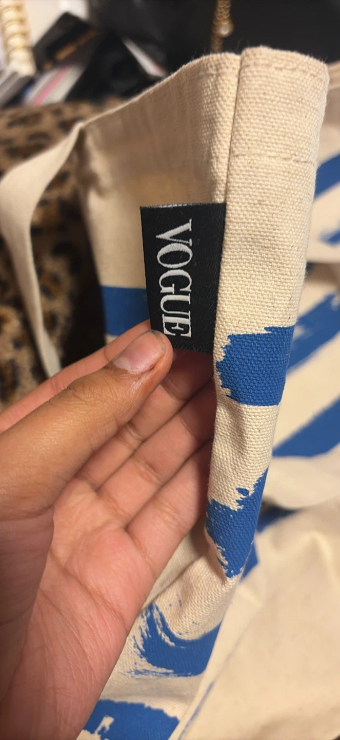 Vogue Tote Bag - Blue Stripe Canvas - photo 3