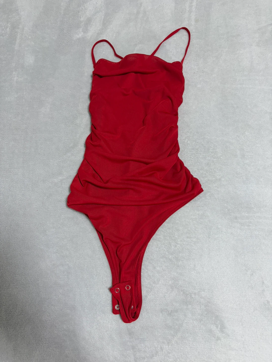 Red Ruched Bodysuit