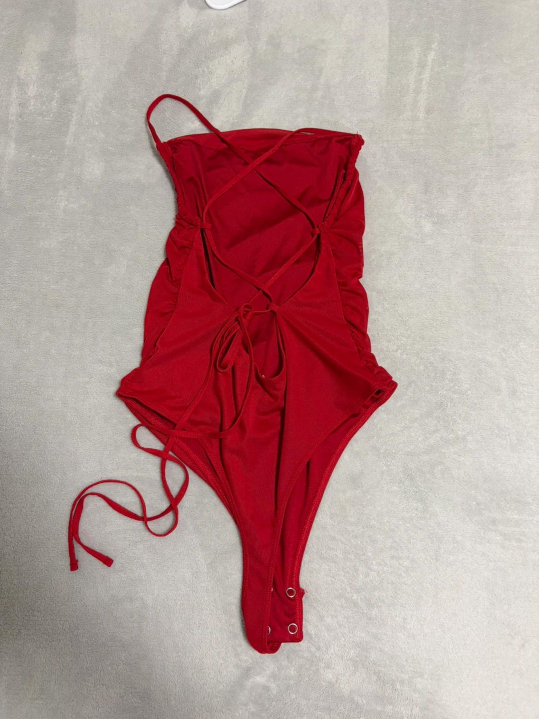 Red Ruched Bodysuit - photo 2