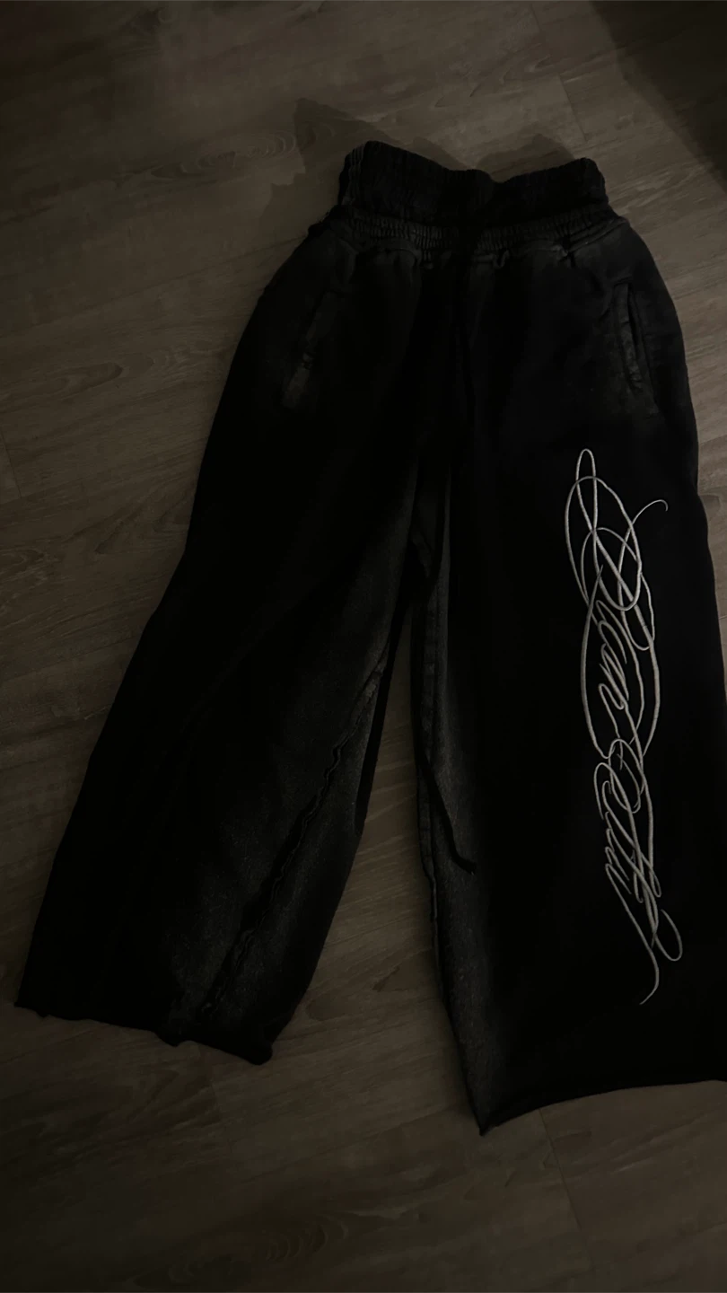 Black Sweatpants with Script Logo