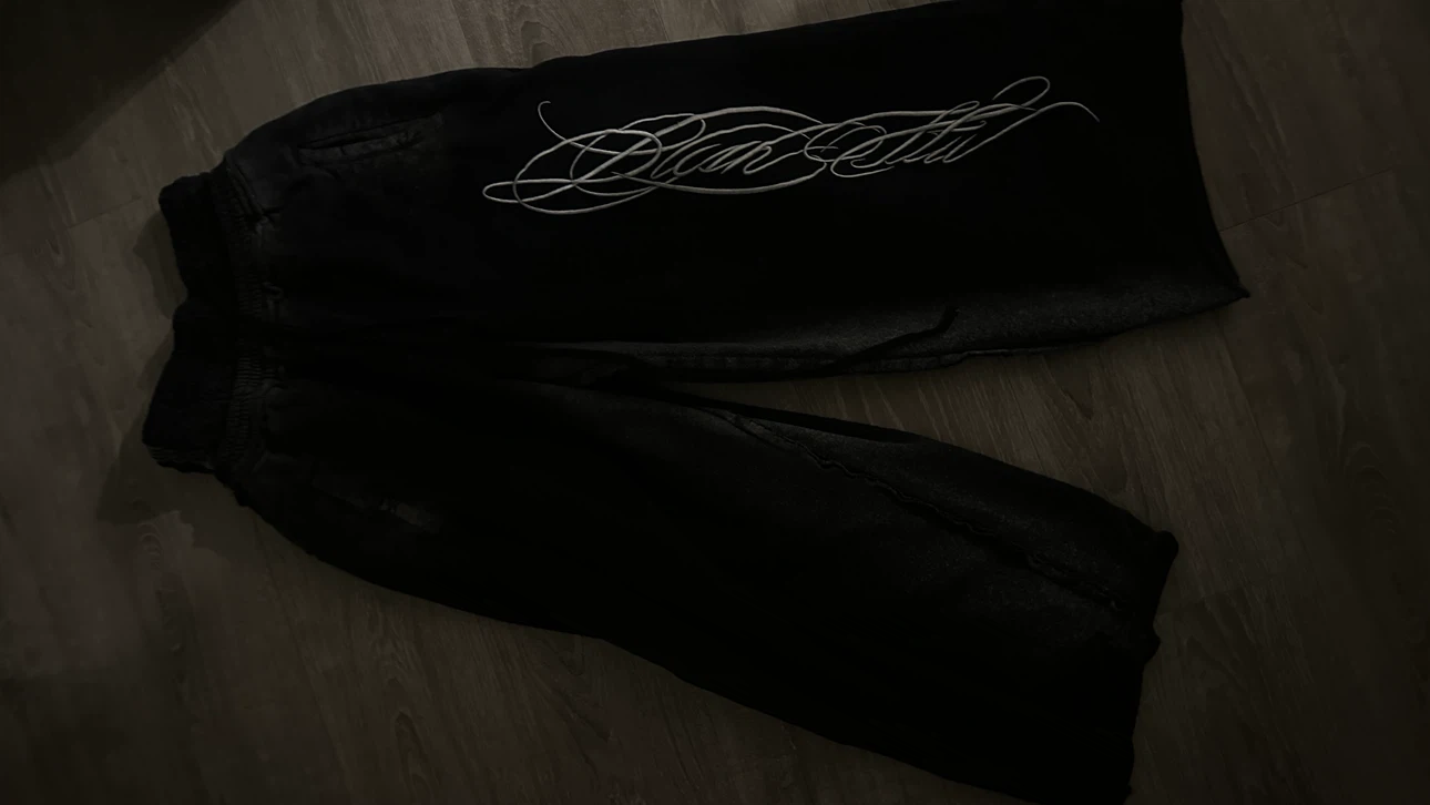 Black Sweatpants with Script Logo - photo 2
