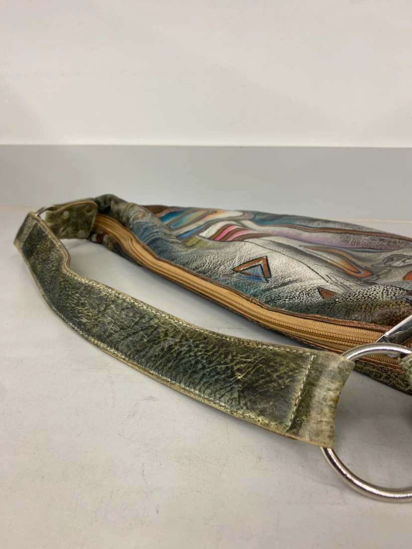Vintage Anuschka-Like Hand-Painted Tribal Art Purse - photo 4