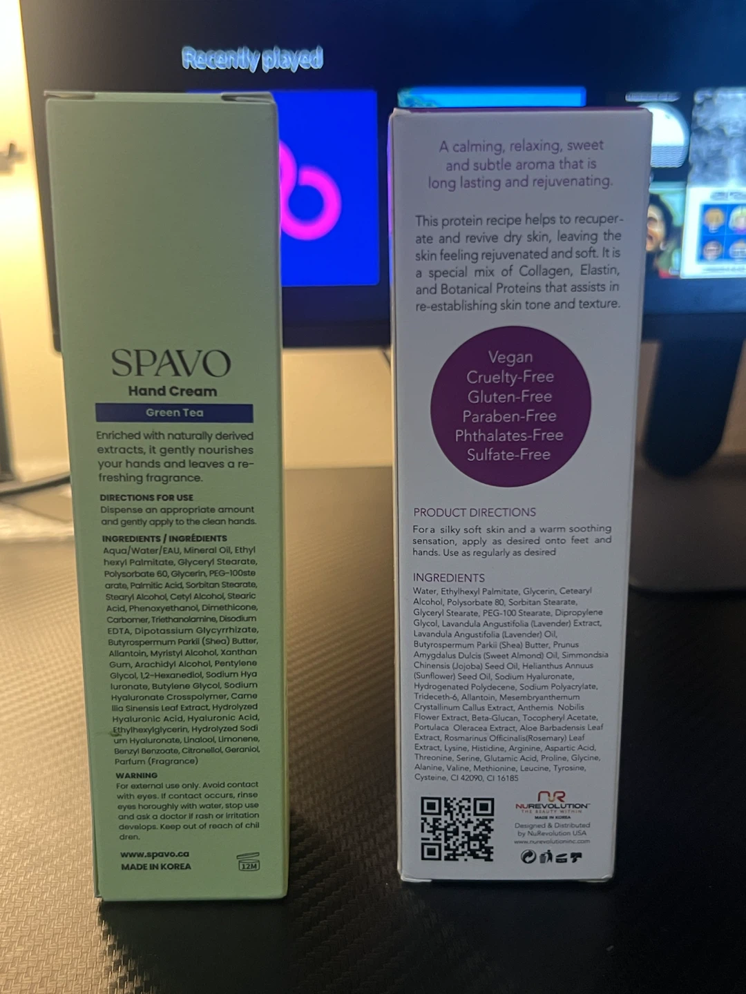 SPAVO Green Tea Hand Cream & Bare Soak Lavender Massage Oil - photo 2
