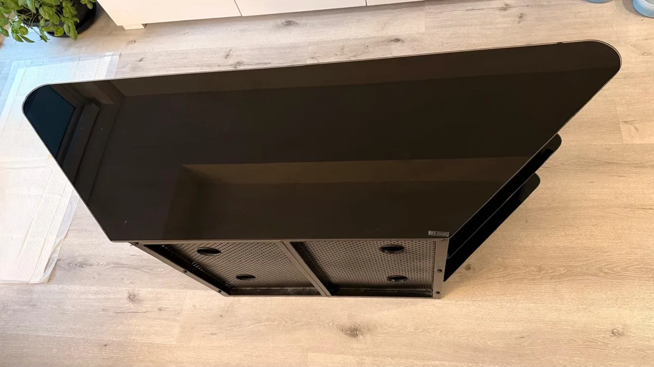 Black Glass 3-Tier TV Stand - photo 2