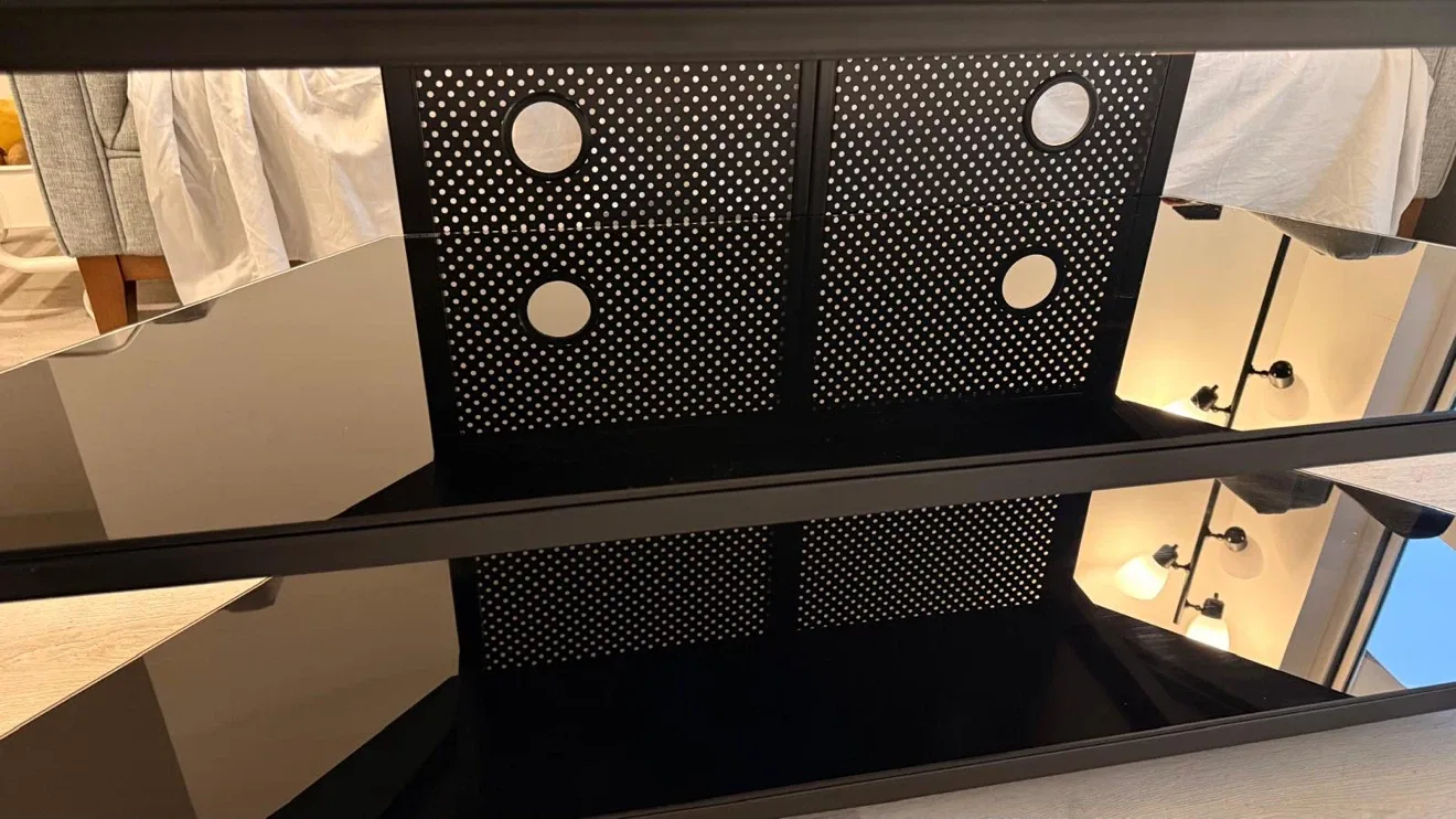 Black Glass 3-Tier TV Stand - photo 3