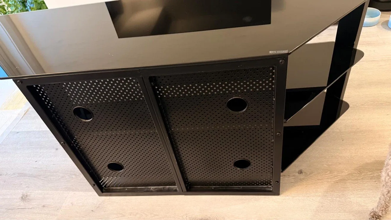Black Glass 3-Tier TV Stand - photo 5