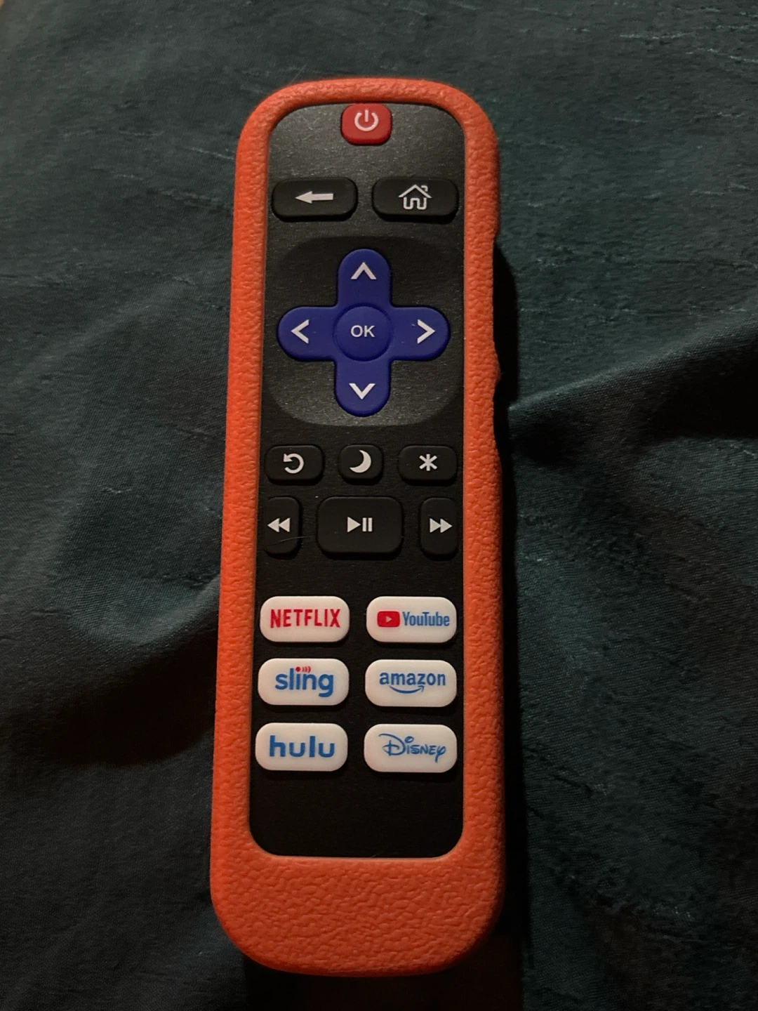 Roku replacement Remote with Orange Silicone Cover