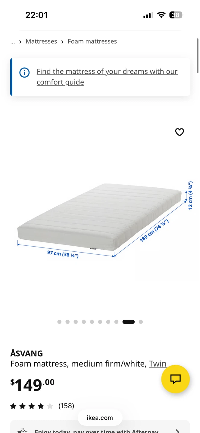 IKEA ÅSVANG Foam Mattress - Twin