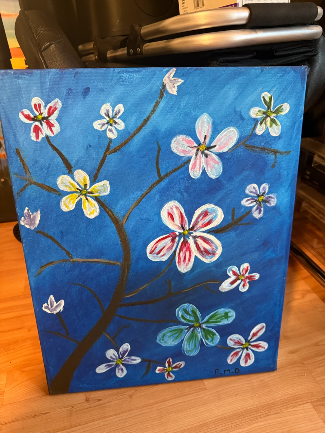 Hand-painted Floral Canvas Art