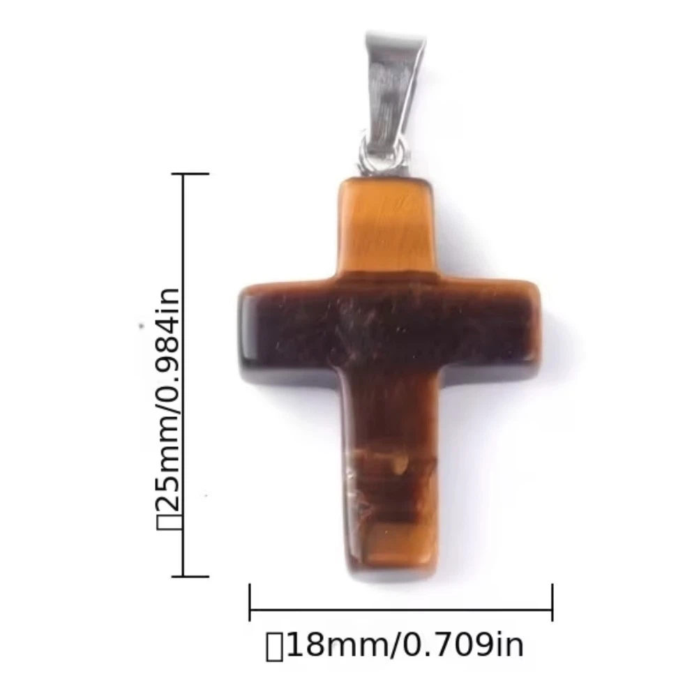 Assorted  natural stones Cross Pendants - photo 2
