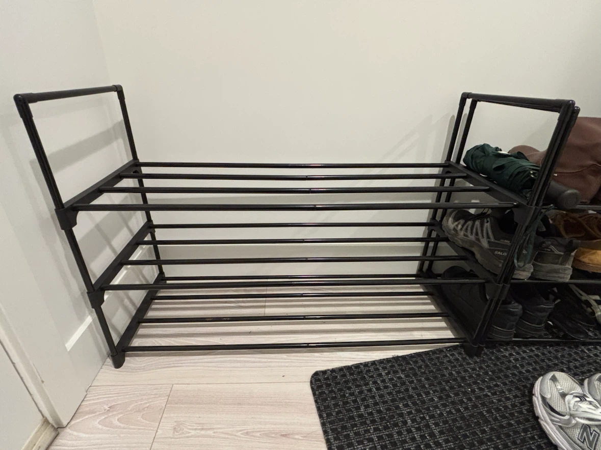 Black Metal 5-Tier Shoe Rack