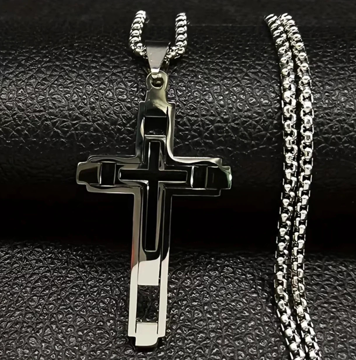 Silver color Cross Pendant Necklace