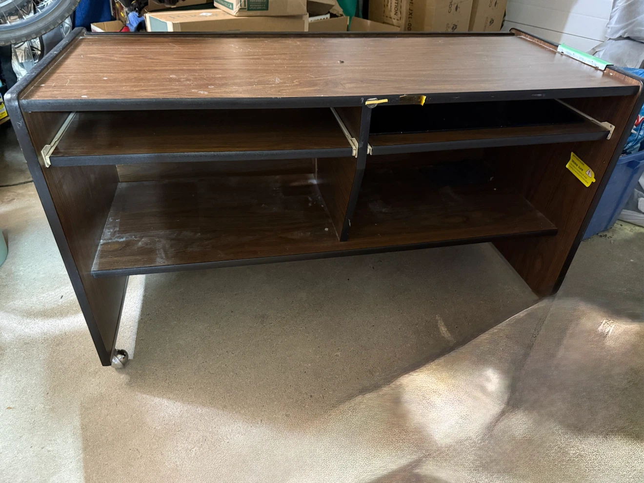 Vintage Woodgrain TV Stand/Cart with Wheels - photo 2