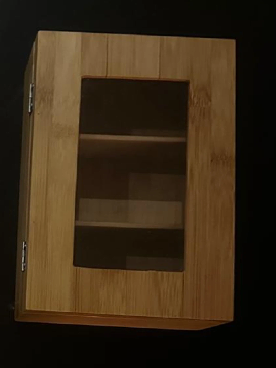 Little Wooden Container with Glass Door and Compartments
