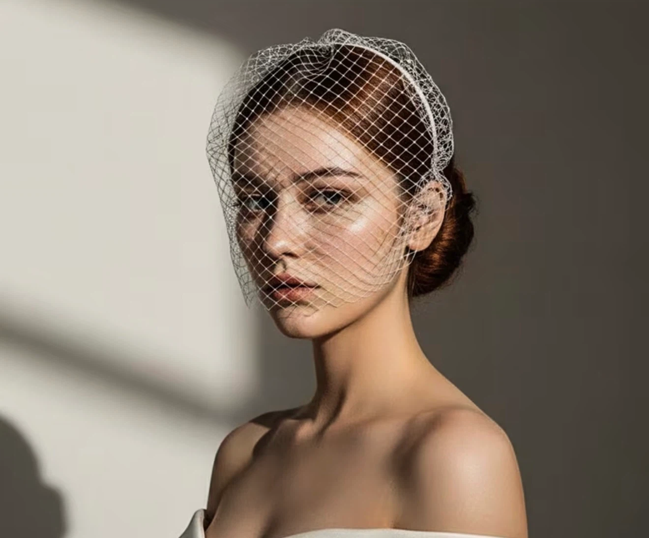 Bridal White Birdcage Veil