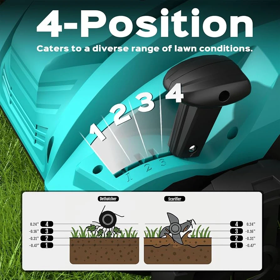 🔥🆕 Electric Dethatcher & Scarifier-13-Inch 2-in-1 - photo 3