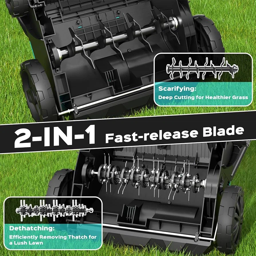 🔥🆕 Electric Dethatcher & Scarifier-13-Inch 2-in-1 - photo 4