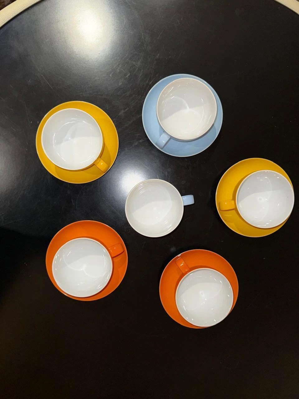Set of 5 Colourful Tea Cups and Saucers - photo 2