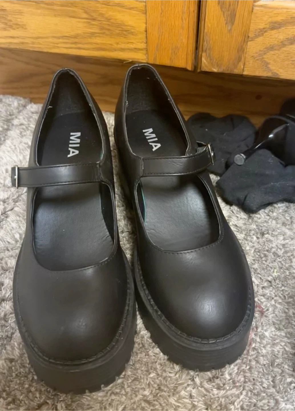 MIA Black Mary Jane Platform Shoes - photo 3