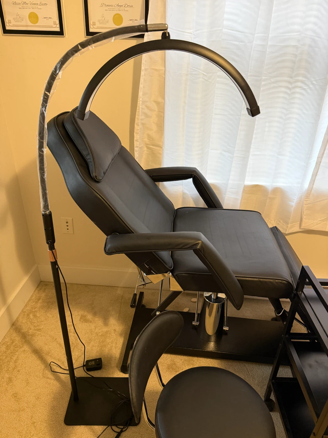 Black Tattoo / Beauty Bed with Rolling Stool and Cart - photo 4