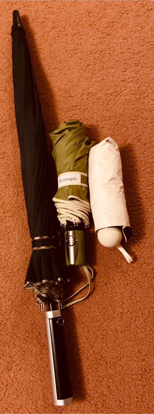 Umbrellas of various lengths. Good condition.