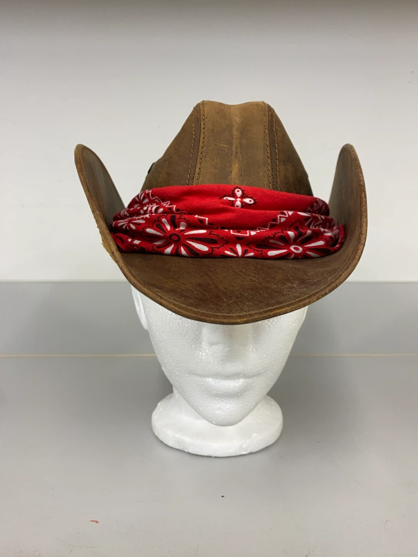 VTG Brown Suede Cowboy Hat with Red Bandana