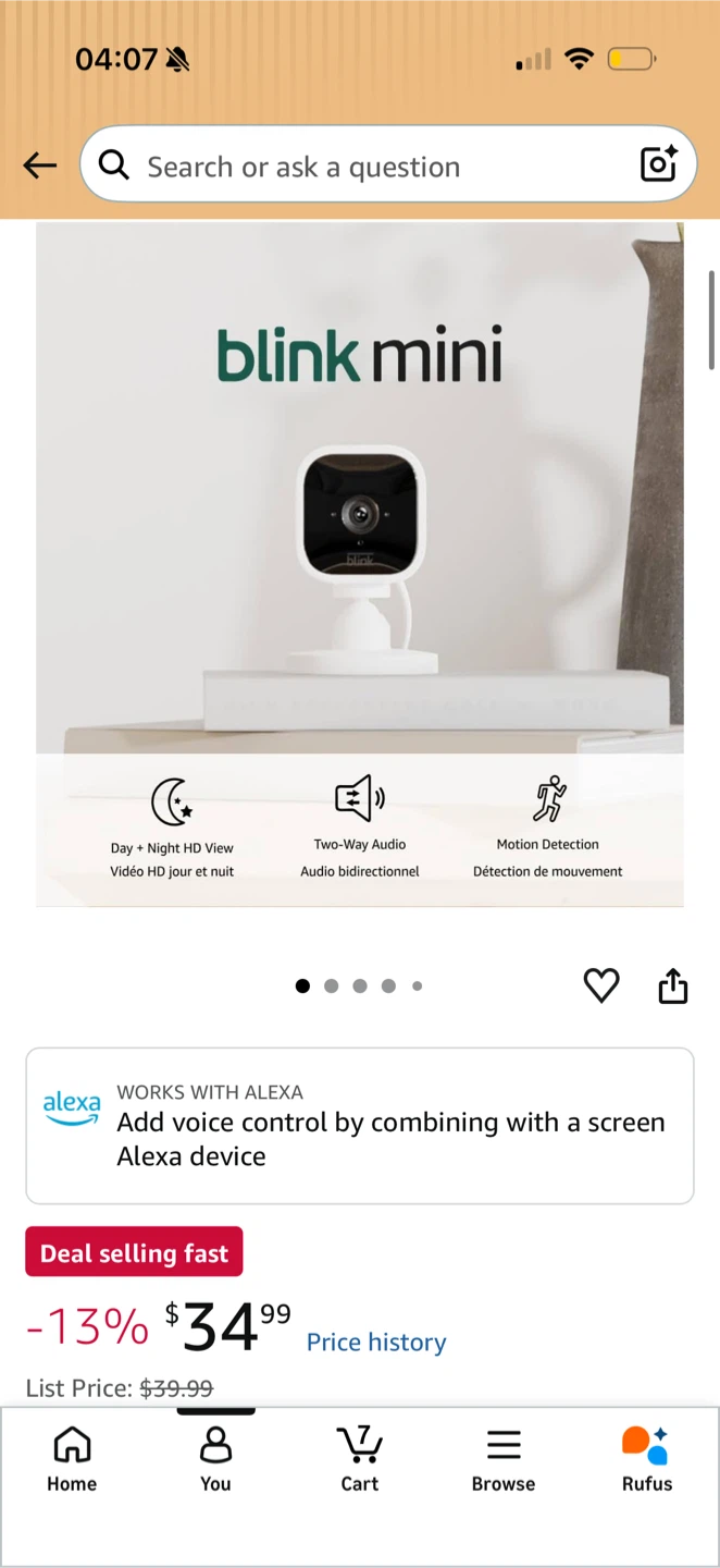Blink Mini Smart Home Security Camera