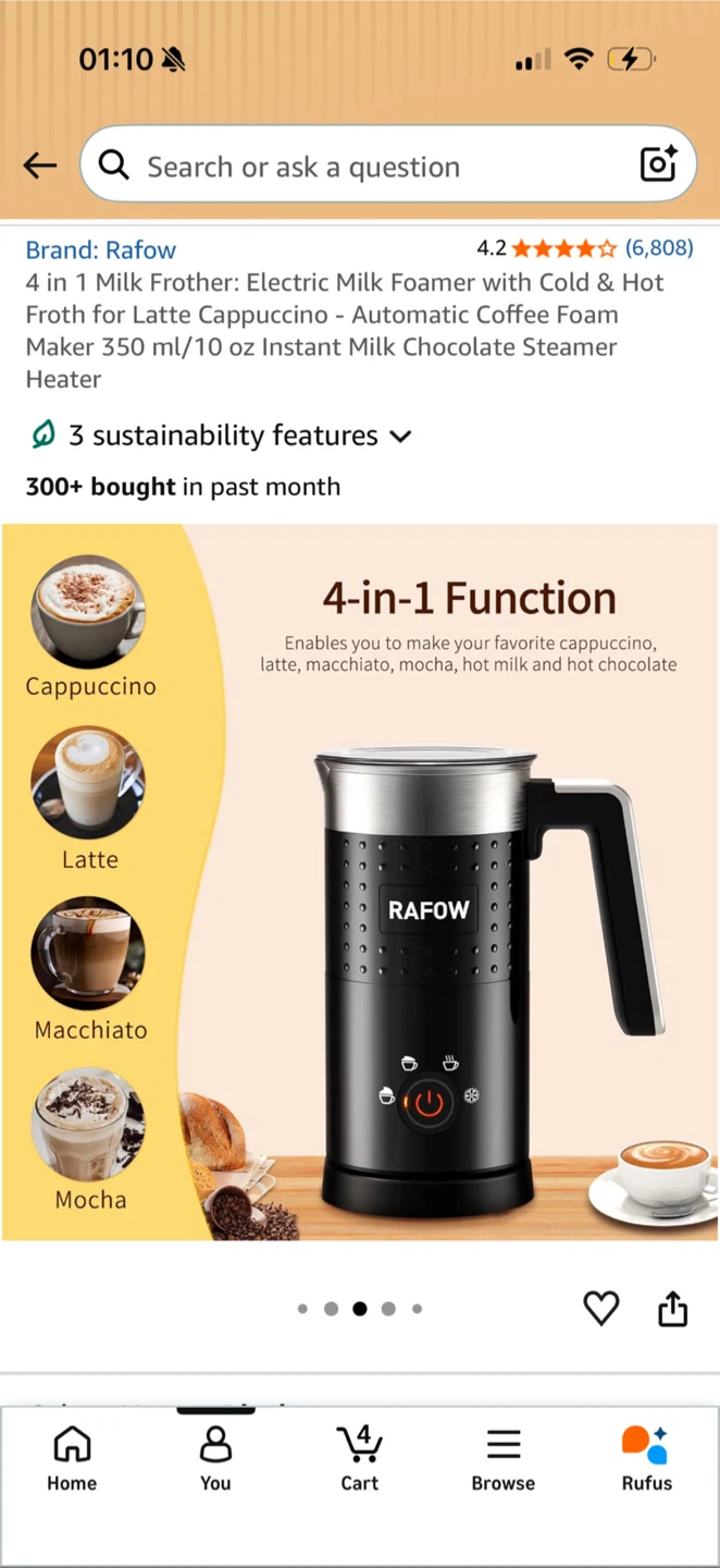 4-in-1 Electric Milk Frother (hot&cold) - photo 2