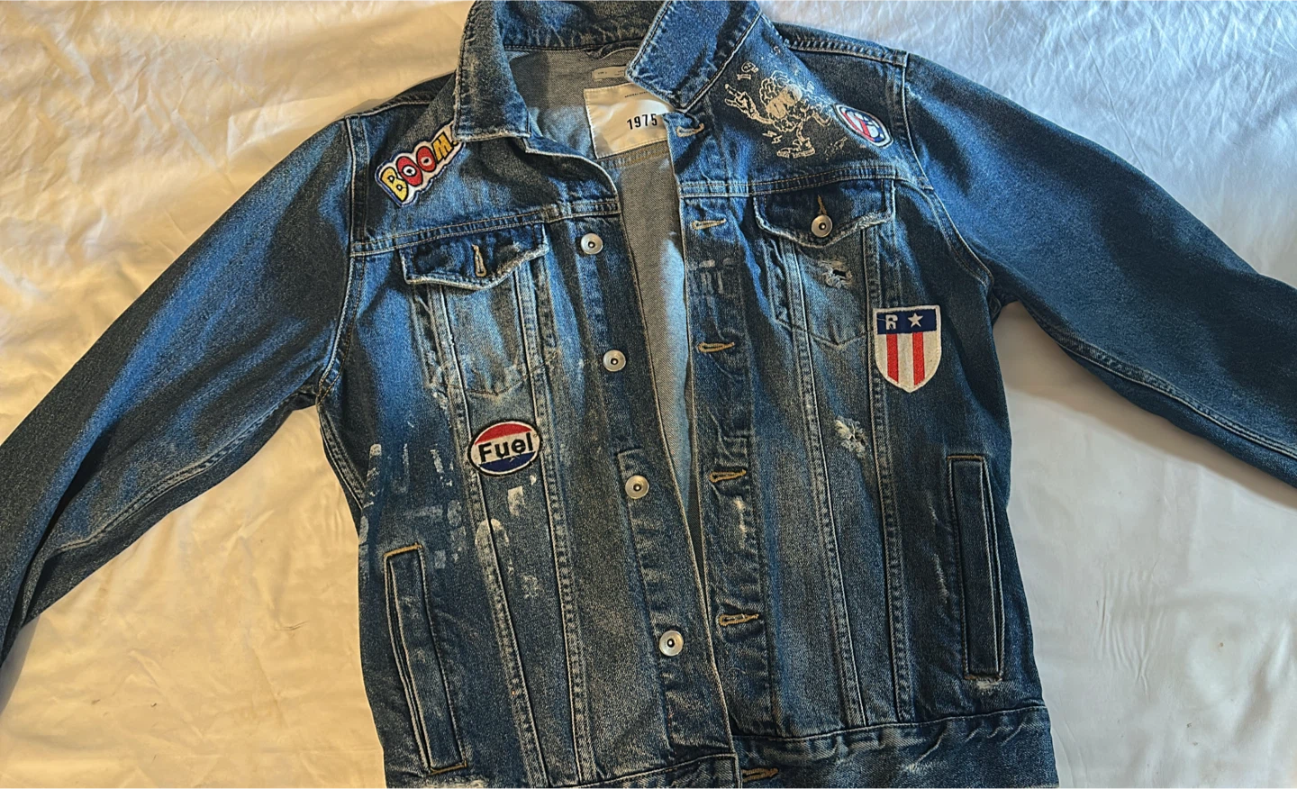 Men's Denim Jacket with Patches