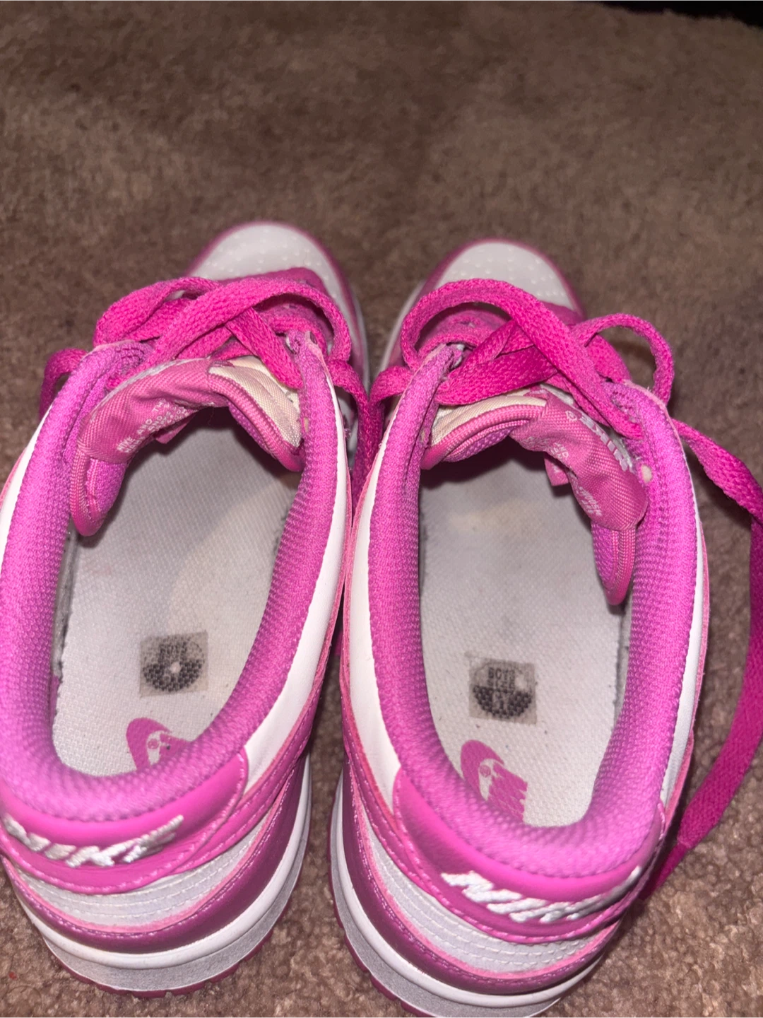 White and Hot pink Nike dunks - photo 4