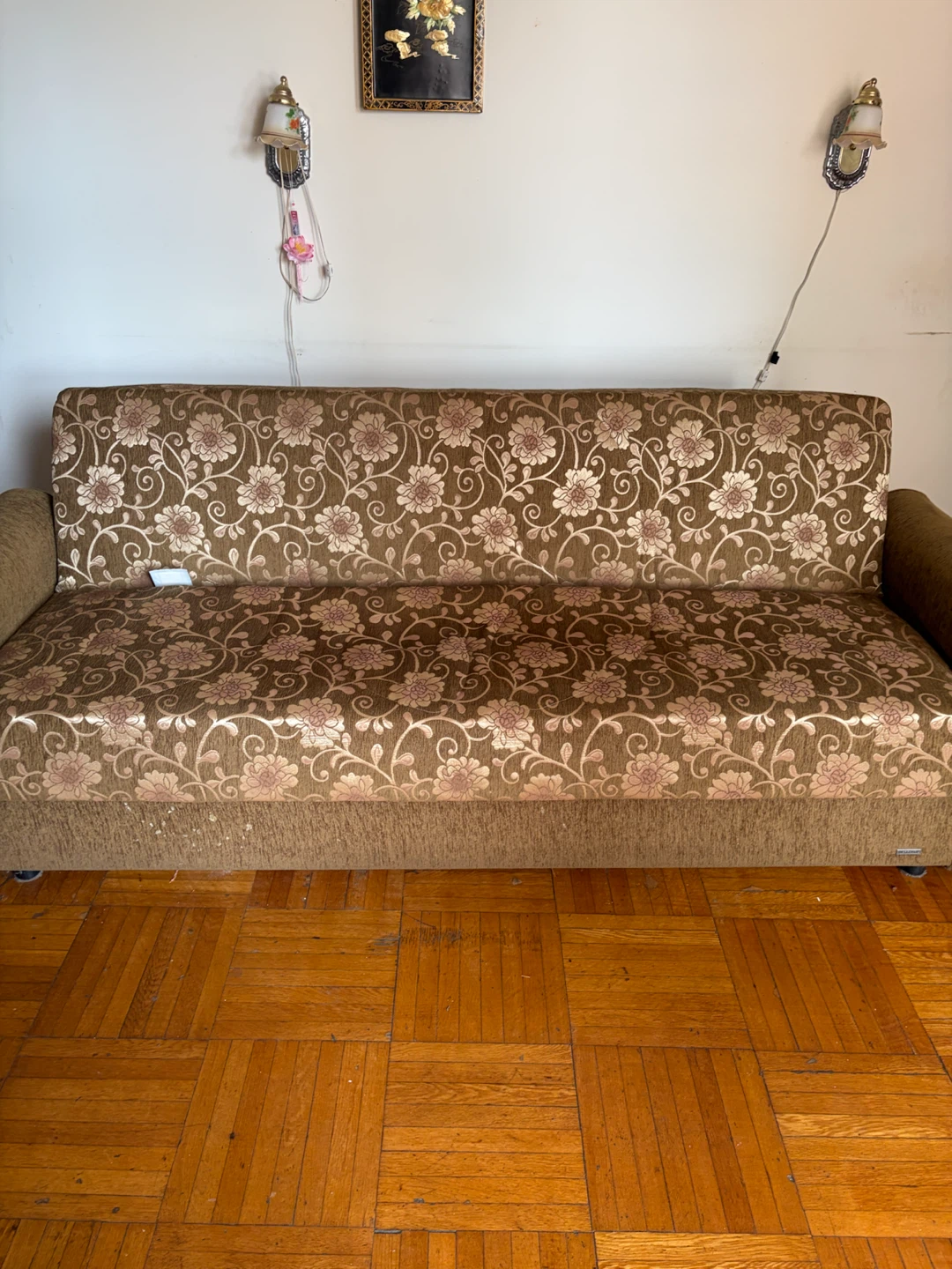 Floral Sofa Bed with Storage