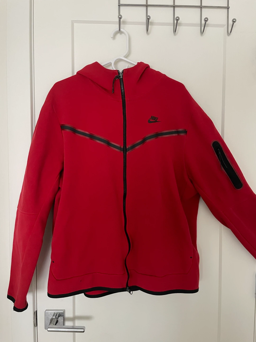 Nike Tech Fleece Red Zip-Up Hoodie