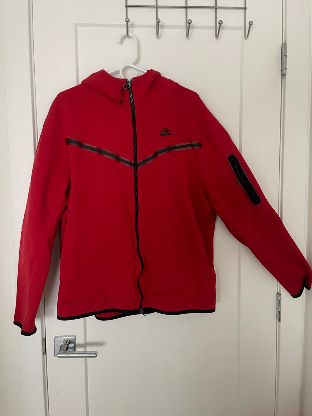 Nike Tech Fleece Red Zip-Up Hoodie - photo 2