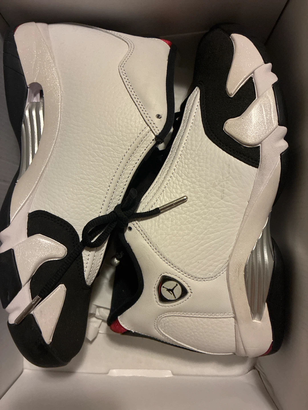 Air Jordan 14 Retro White/Varsity Red-Black Size 8