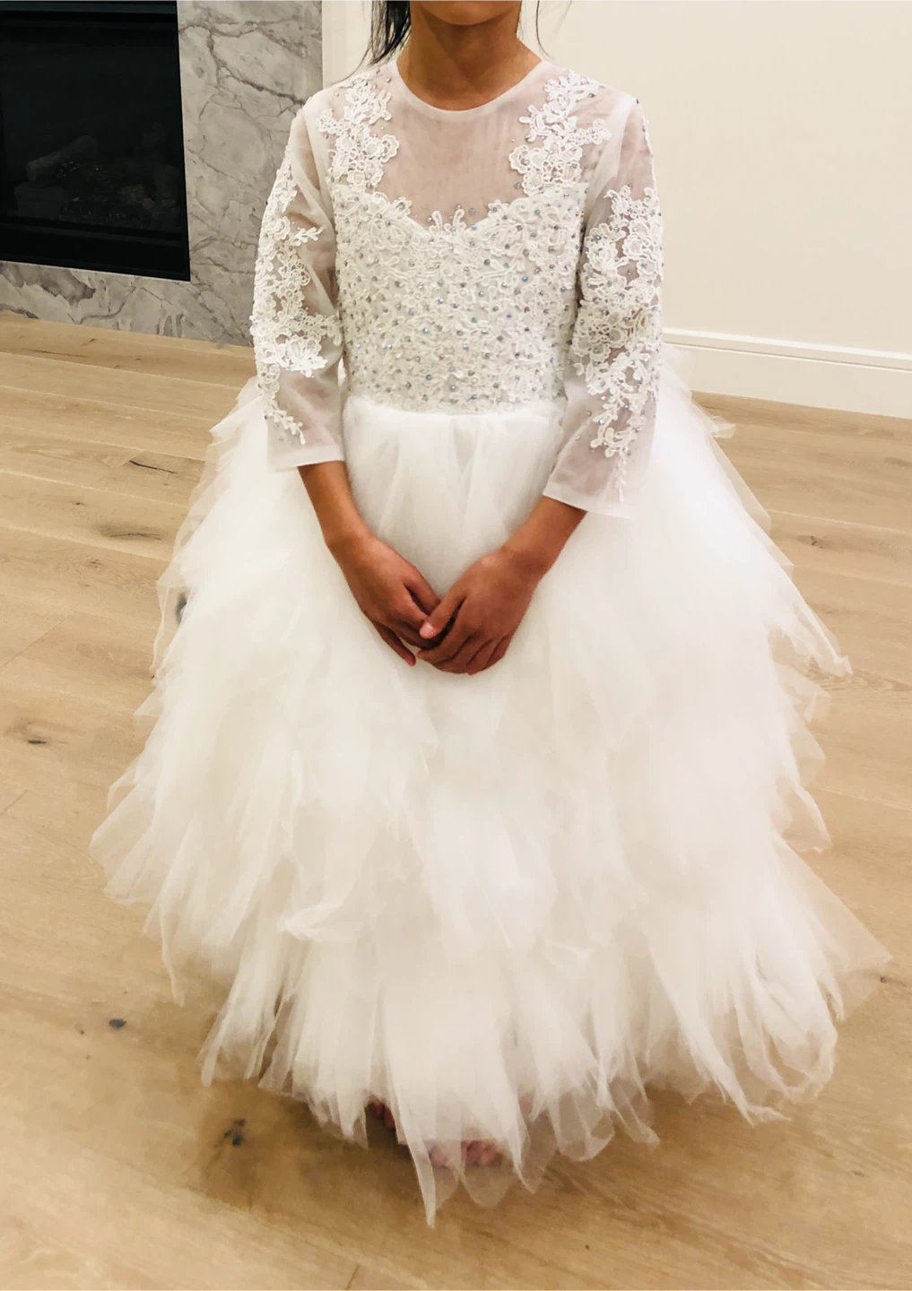White Tulle Flower Girl Dress - photo 3