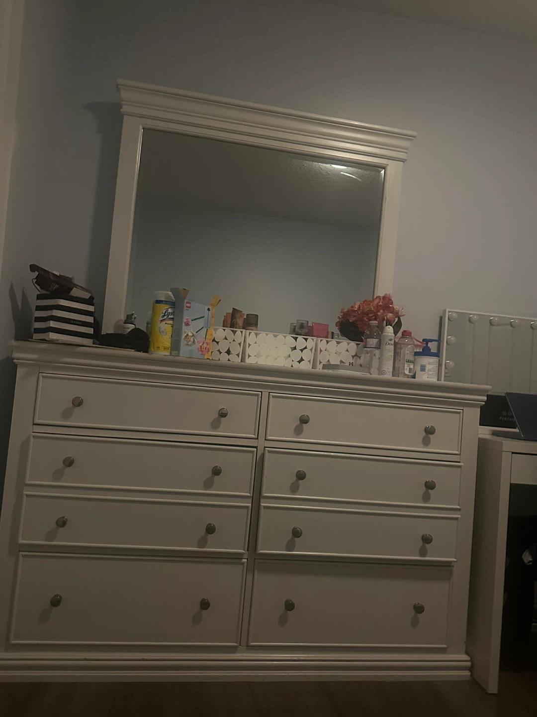 White Dresser with Mirror
