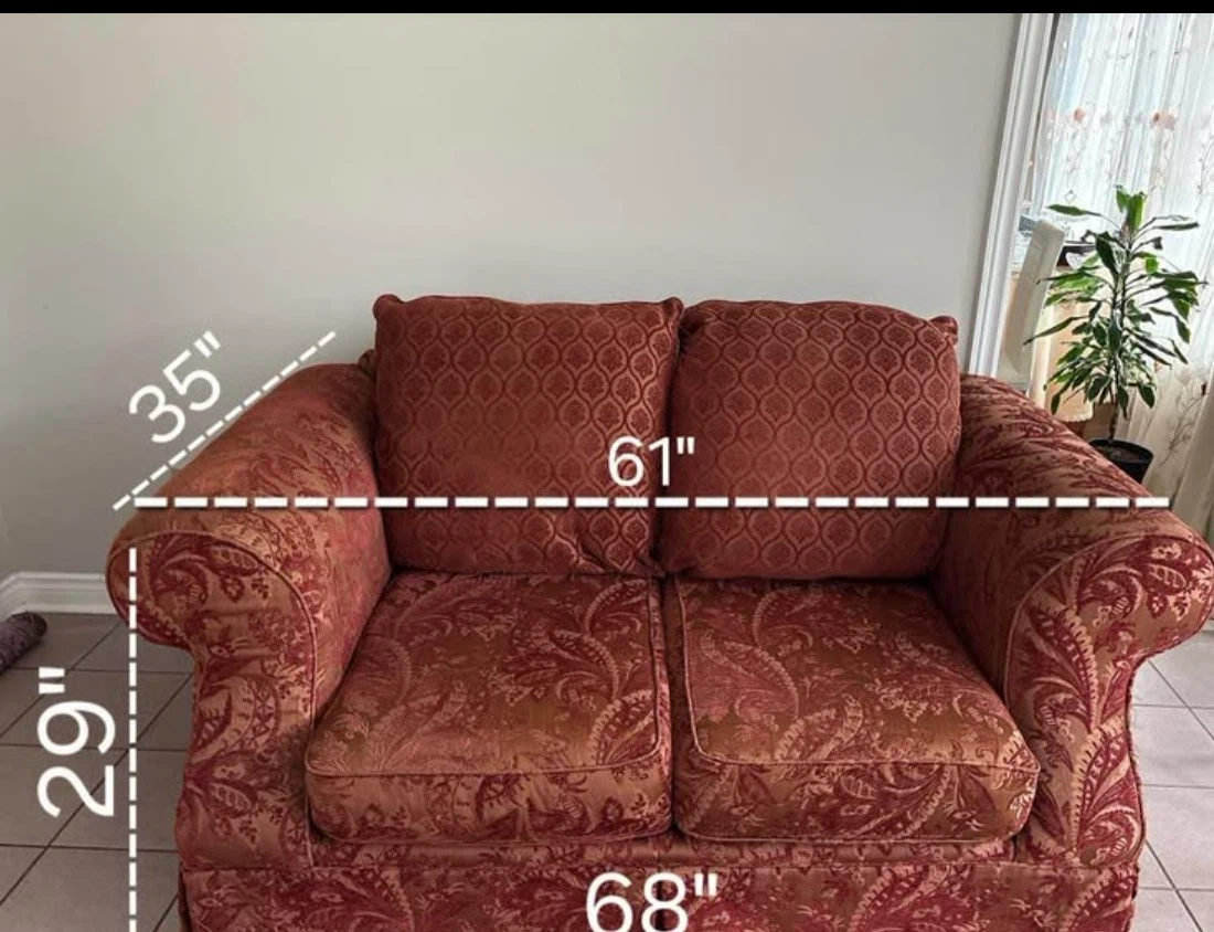 Sofa - Red Brocade Pattern - photo 2