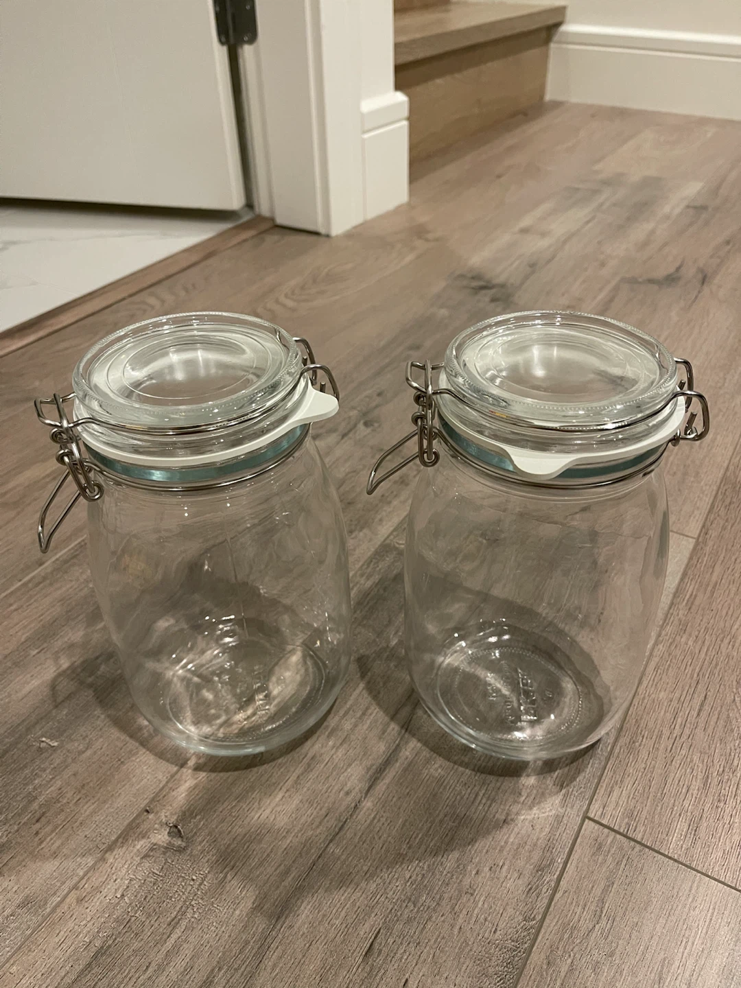Set of 2 Glass Storage Jars