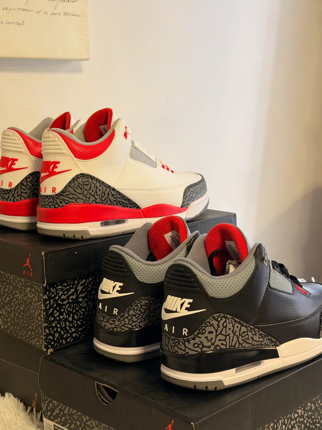 Air Jordan 3 "White Cement" & "Black Cement" Sneakers - photo 2