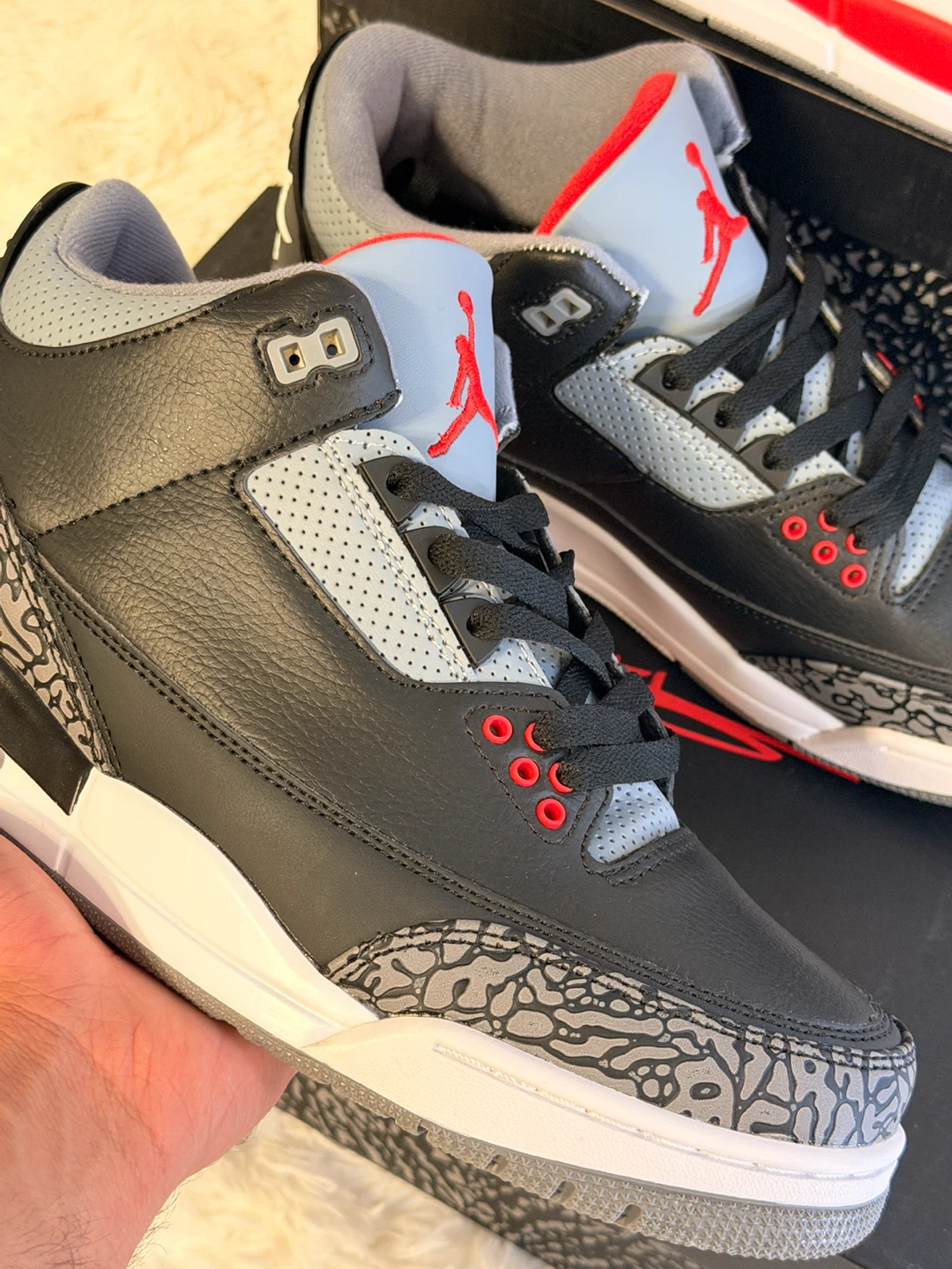 Air Jordan 3 "White Cement" & "Black Cement" Sneakers - photo 3