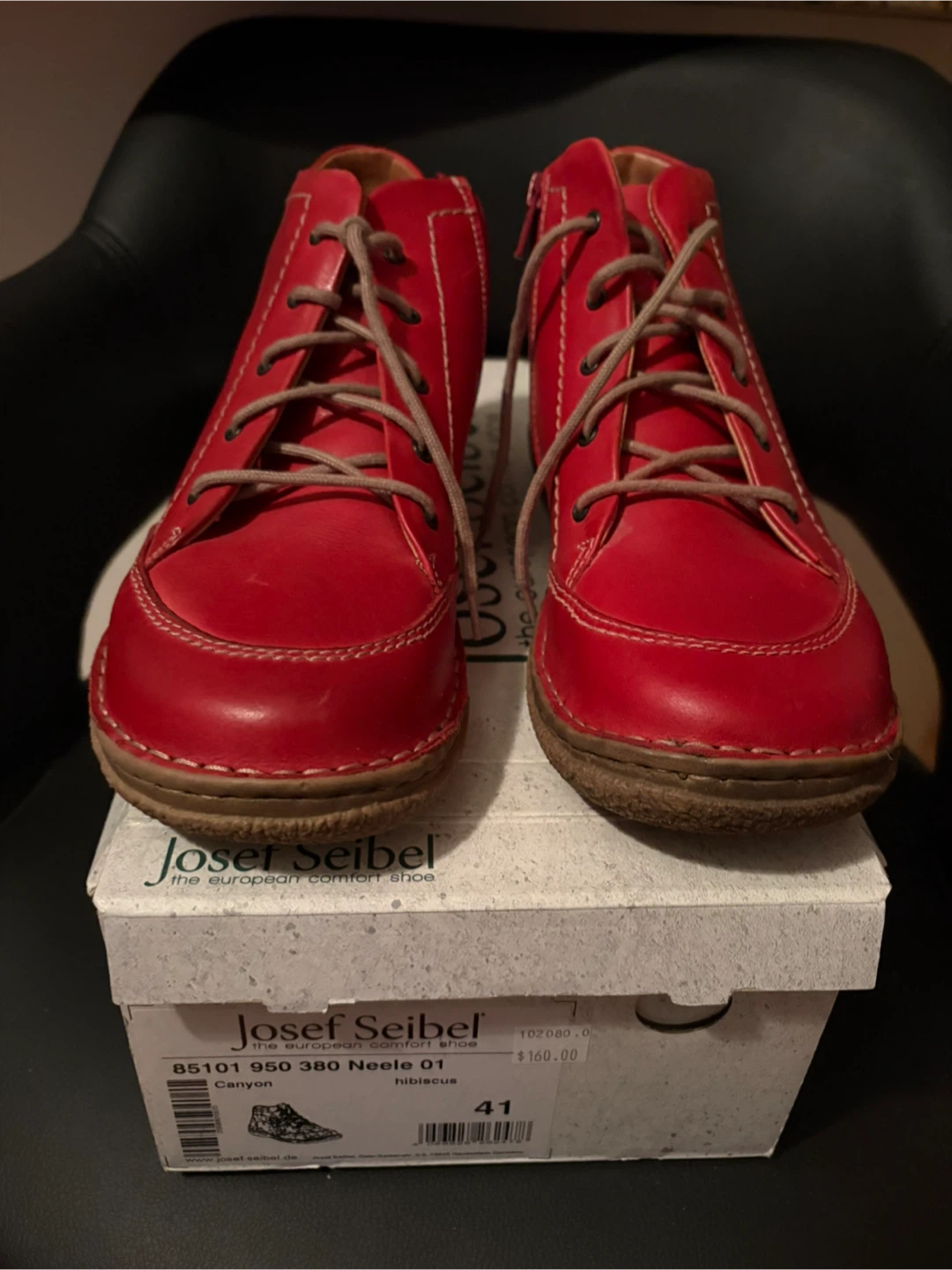 Josef Seibel Red Leather Shoes - Size 41 - photo 3