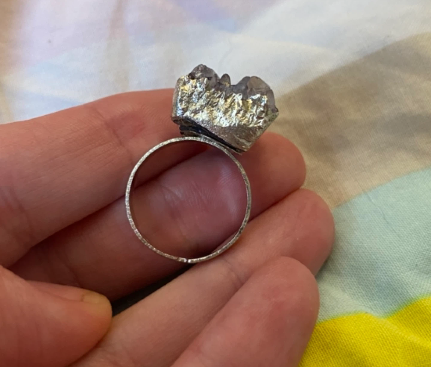 Brand new adjustable Amethyst Druzy Ring - photo 2