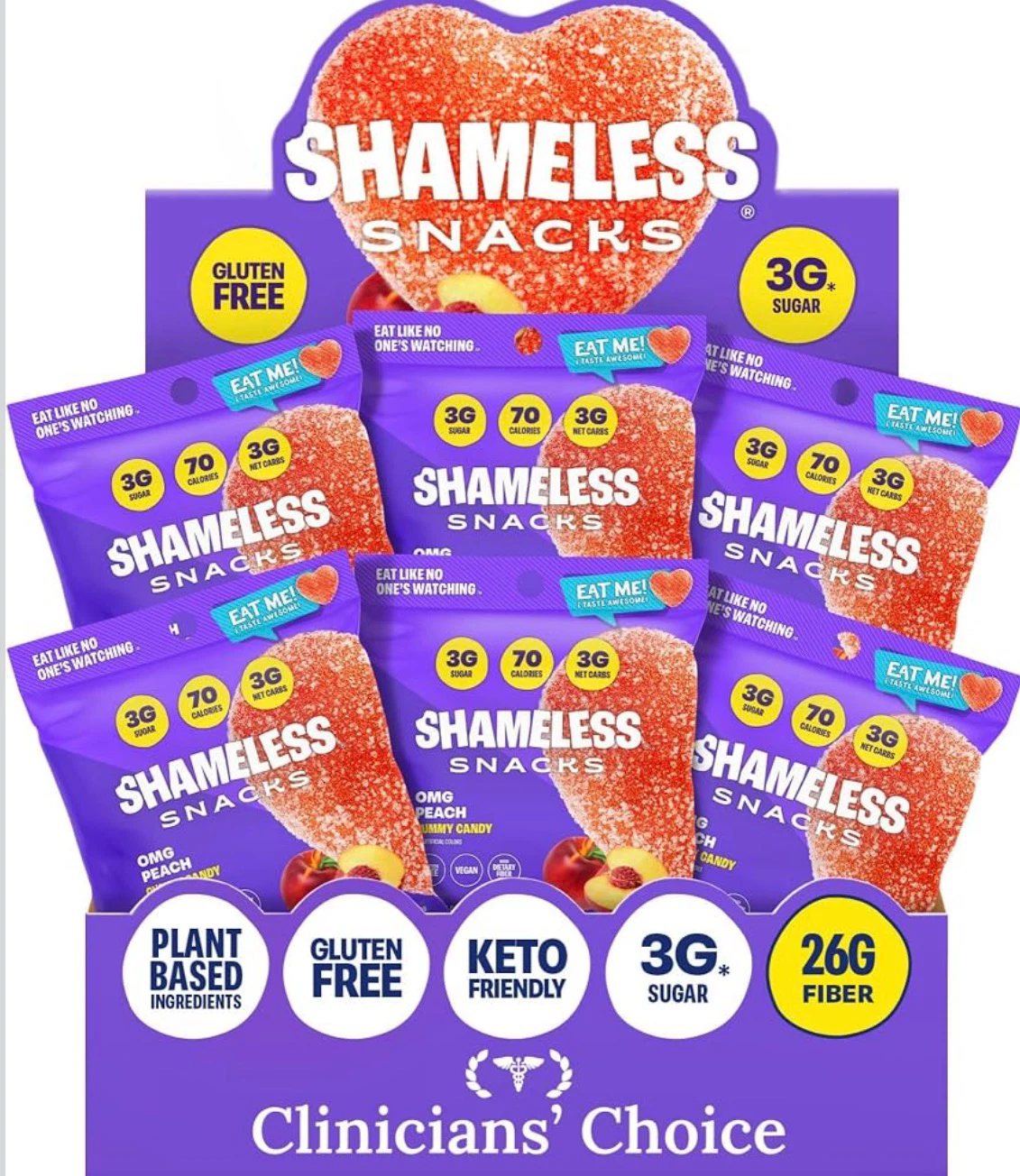 Shameless Snacks OMG Peach Gummy Candy - 6 pack - photo 4