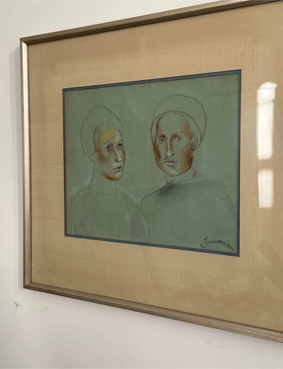 Framed Drawing of Two Figures by Lillian Freiman - photo 3