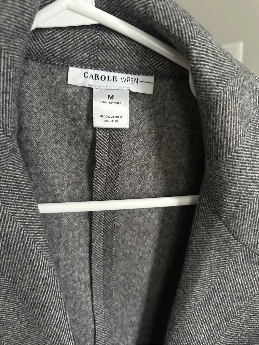 Carole & Wren Grey Herringbone Coat - Size M - photo 3